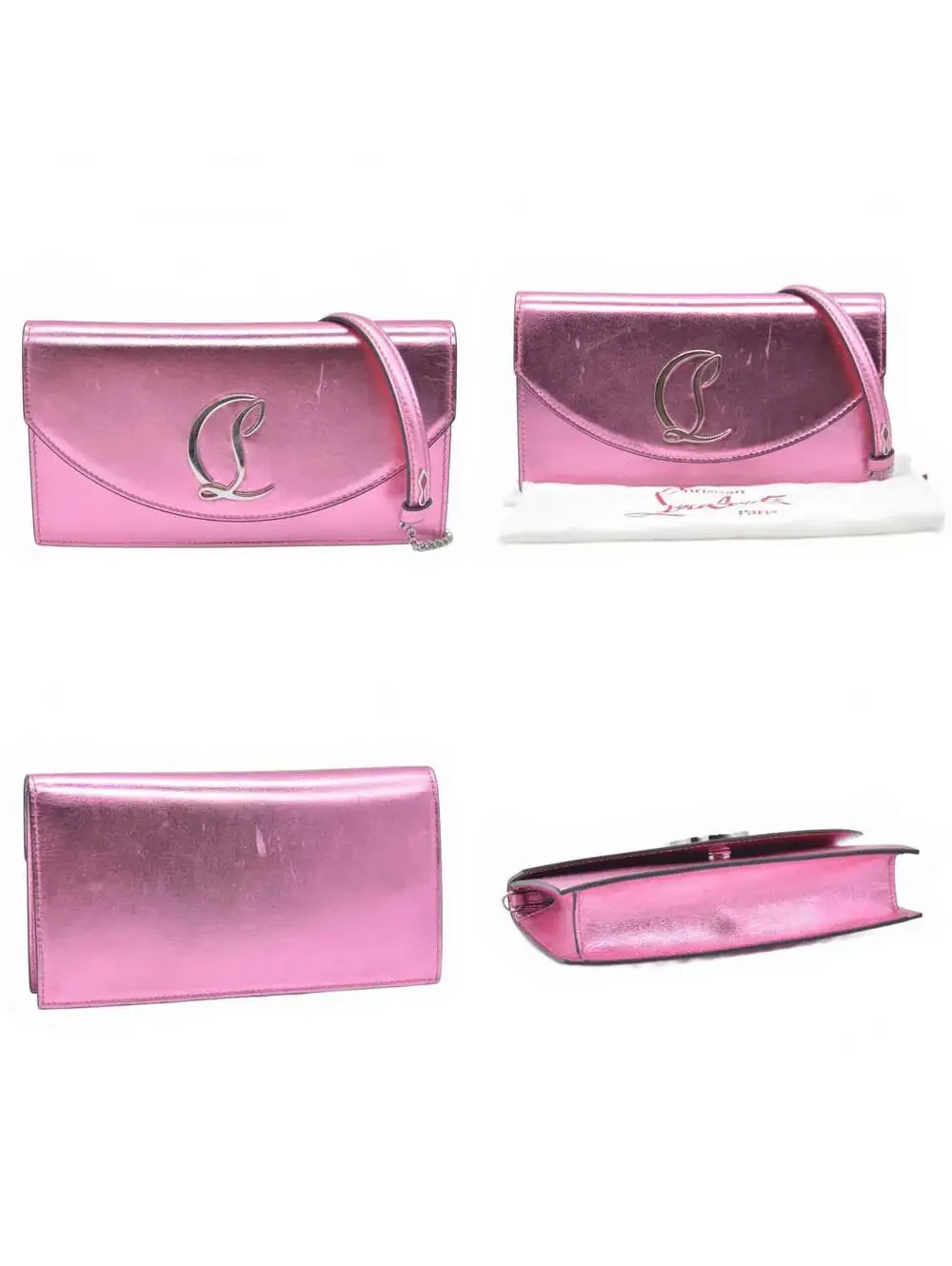 $1390 Christian Louboutin Calfskin Loubi54 Crossbody Clutch